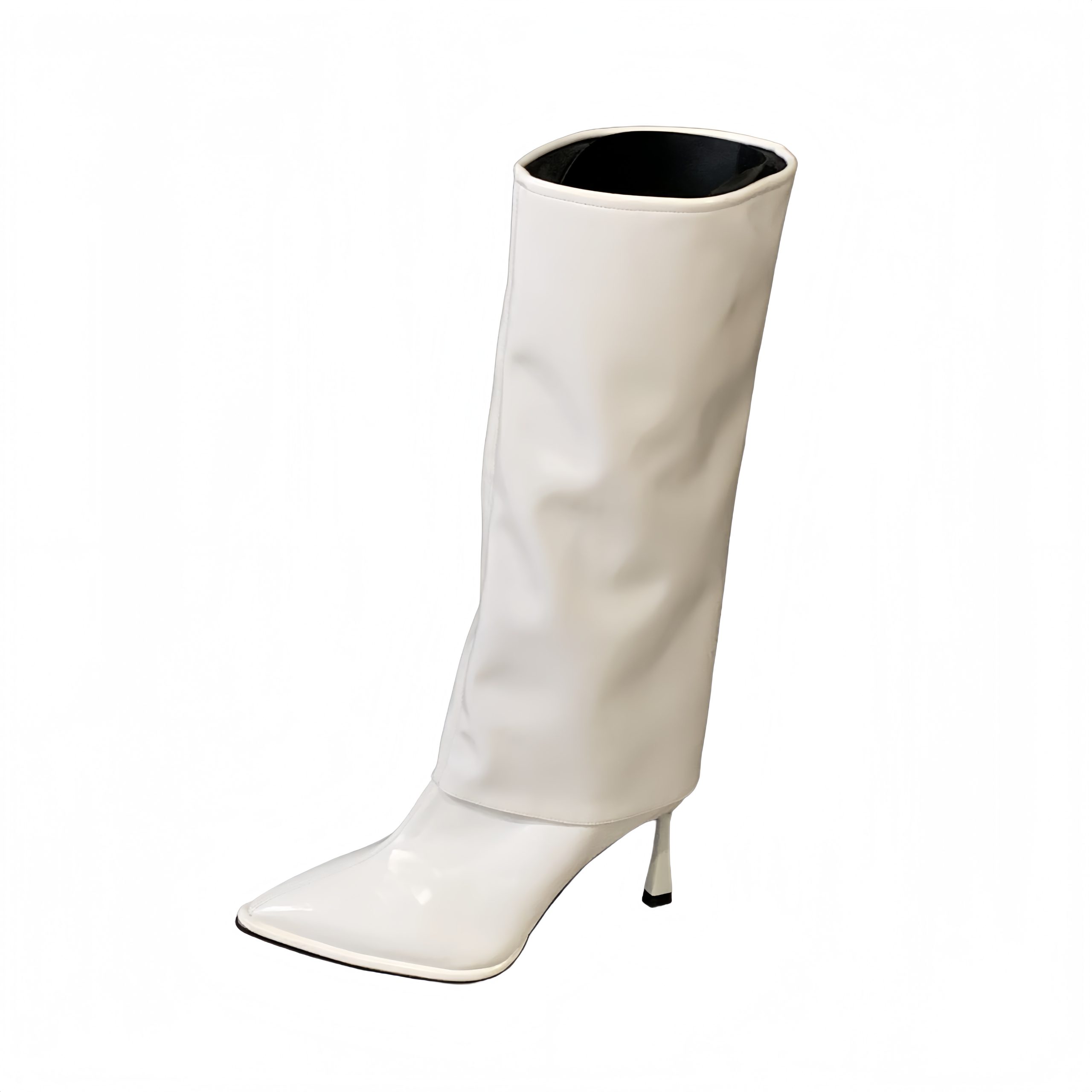 2025 Autumn New Retro Petite Pointed Toe Ankle Strap Korean Slim High Heel Tall Boots for Women - Style aad801