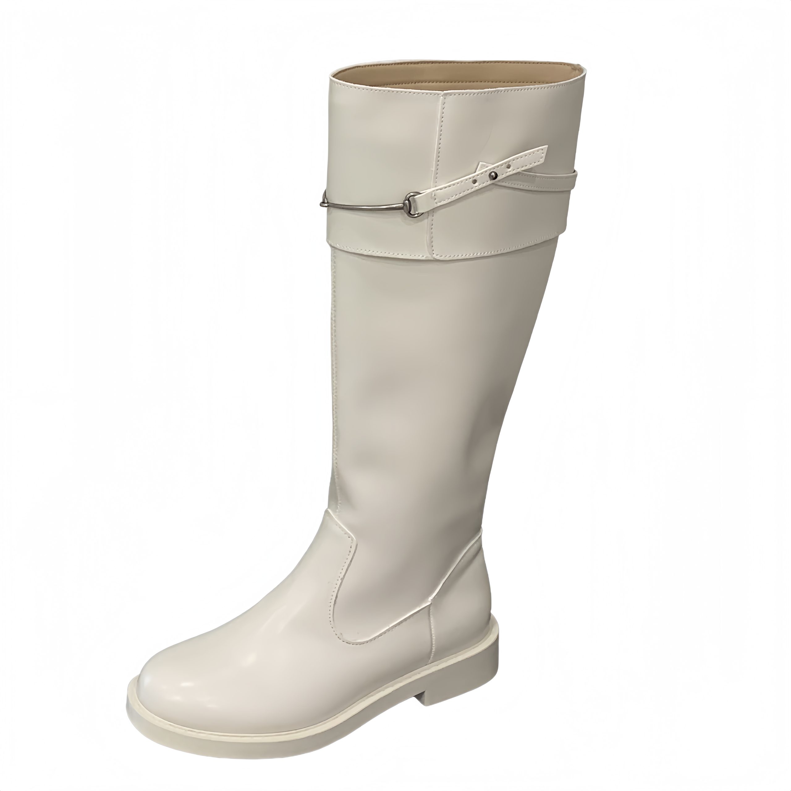 2025 New Niche Design Knight Boots Slim Fit Square Toe Flat High Tube Fashion Boots for Women