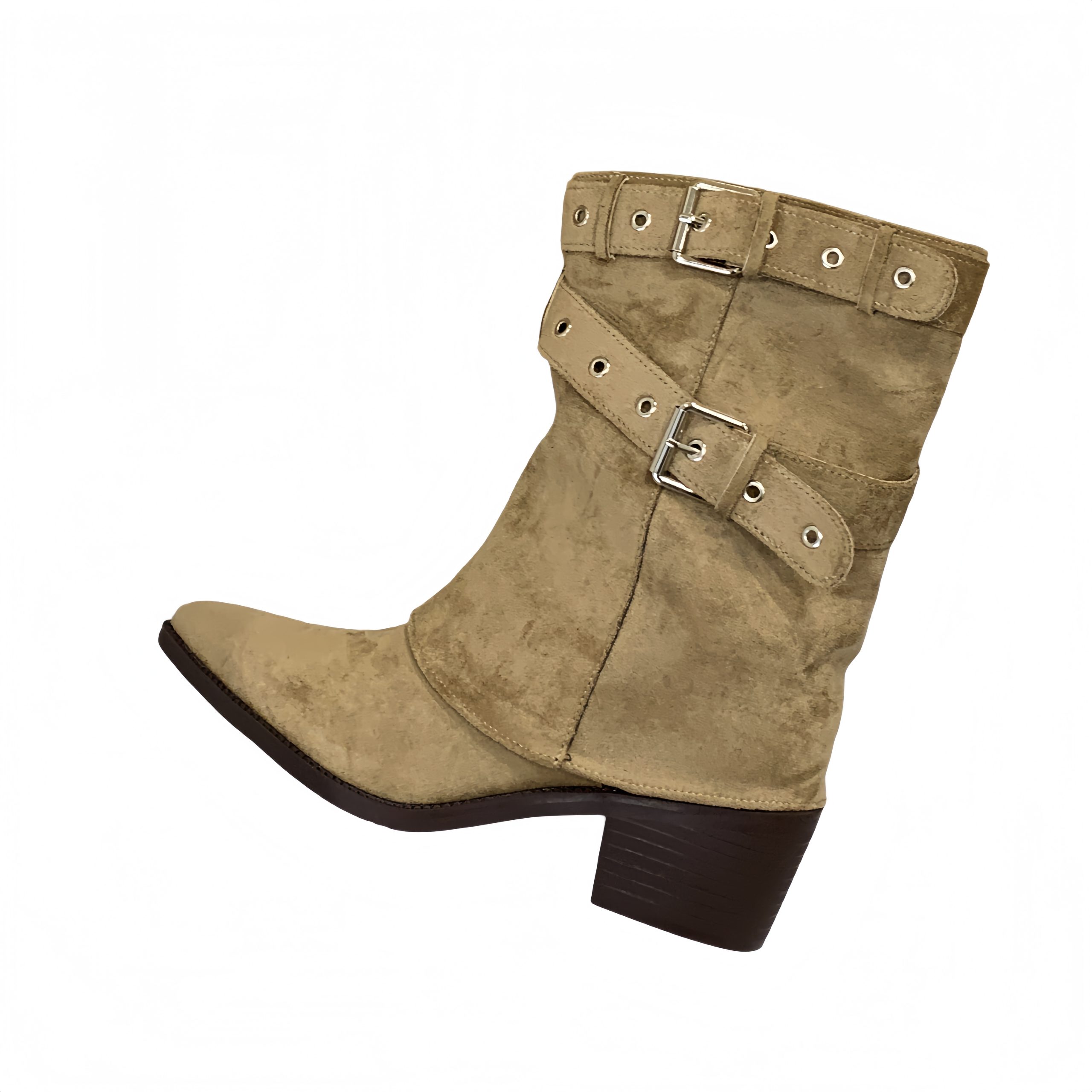 2025 New Retro Pointed Toe Western Cowboy Boots Women Autumn Low Heel Short Boots Slim Martin Boots