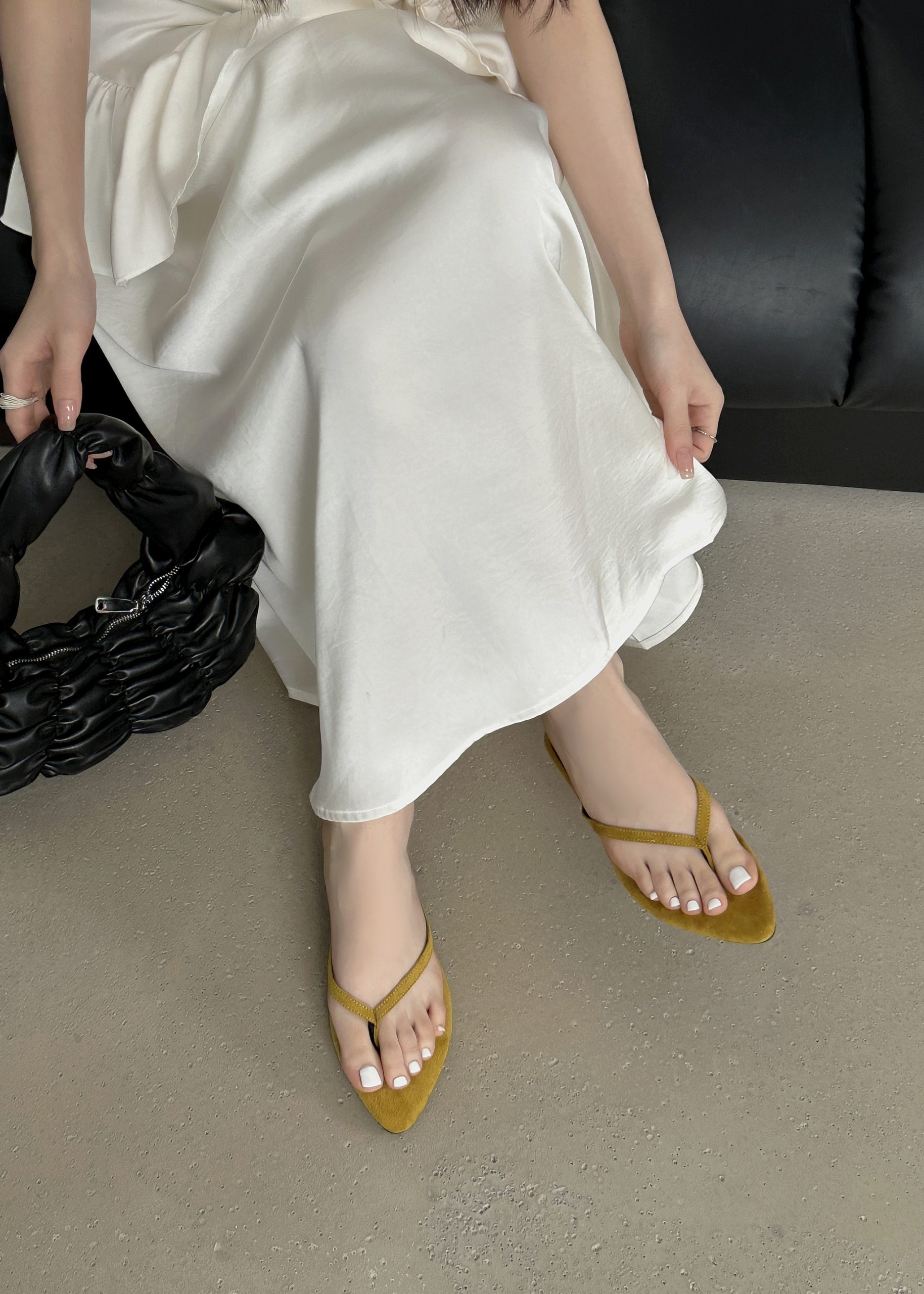 2025 New Summer Fashion Fairy Style Slope Heel Sandals Cross Toe Thong Slippers for Women