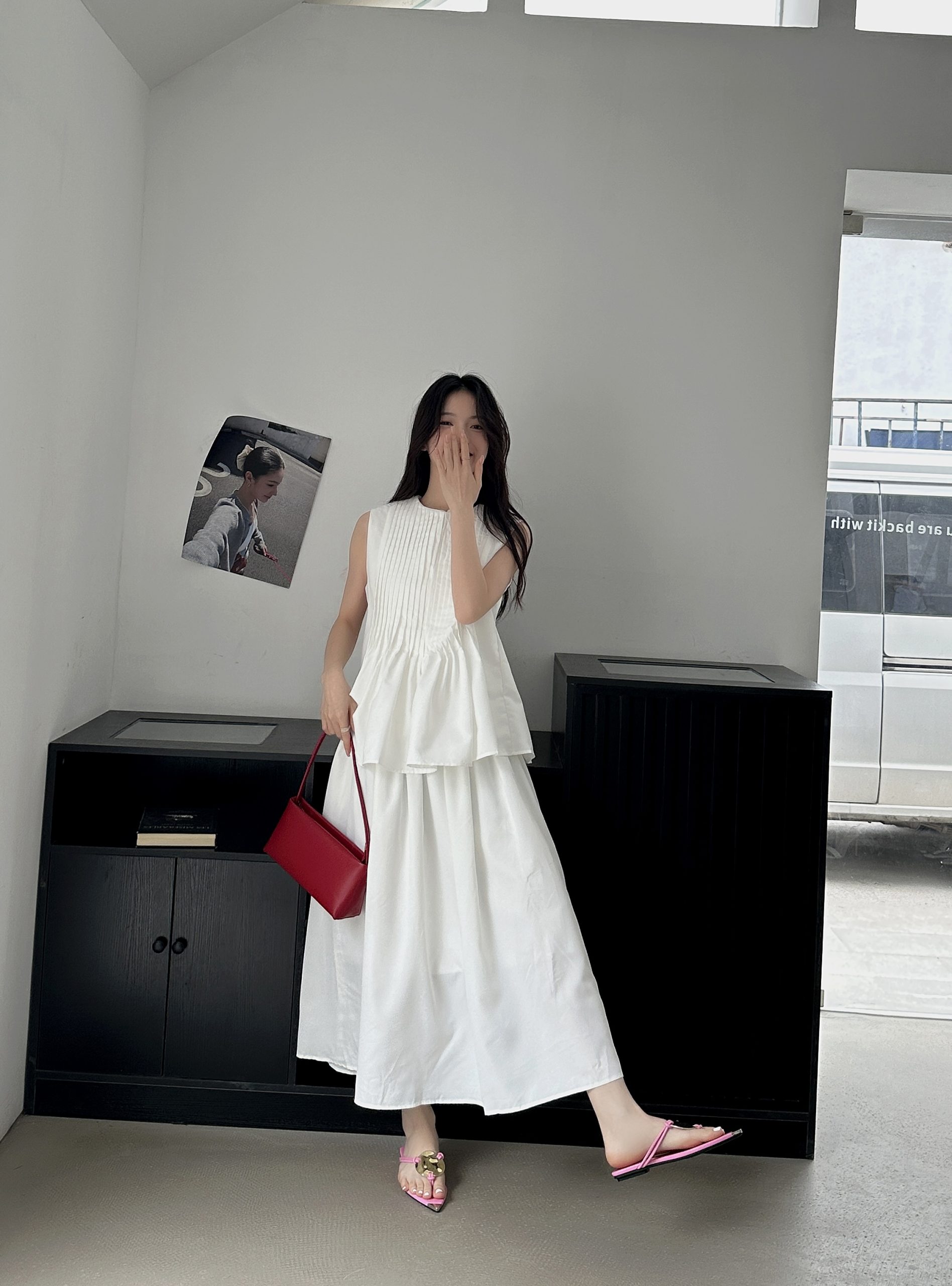 2025 New Summer Pointed Toe Flat Slippers Women Fashion Sweet Commute Buckle Slip On Shoes