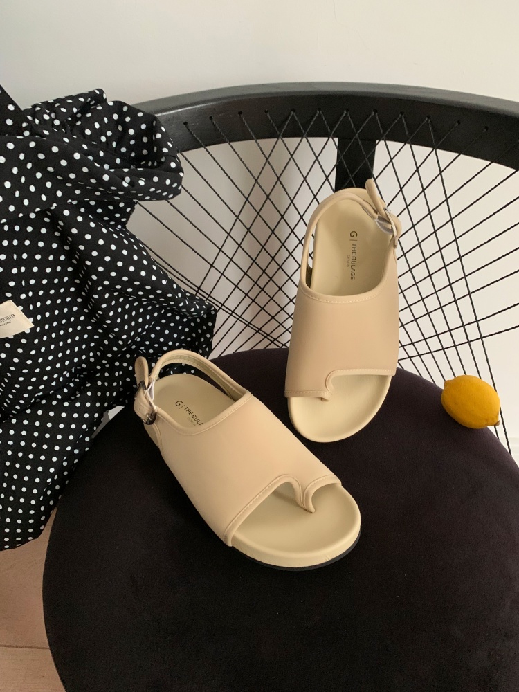 French Style Retro Fairy Toe Loop Sandals Women 2026 Summer Roman Sandals