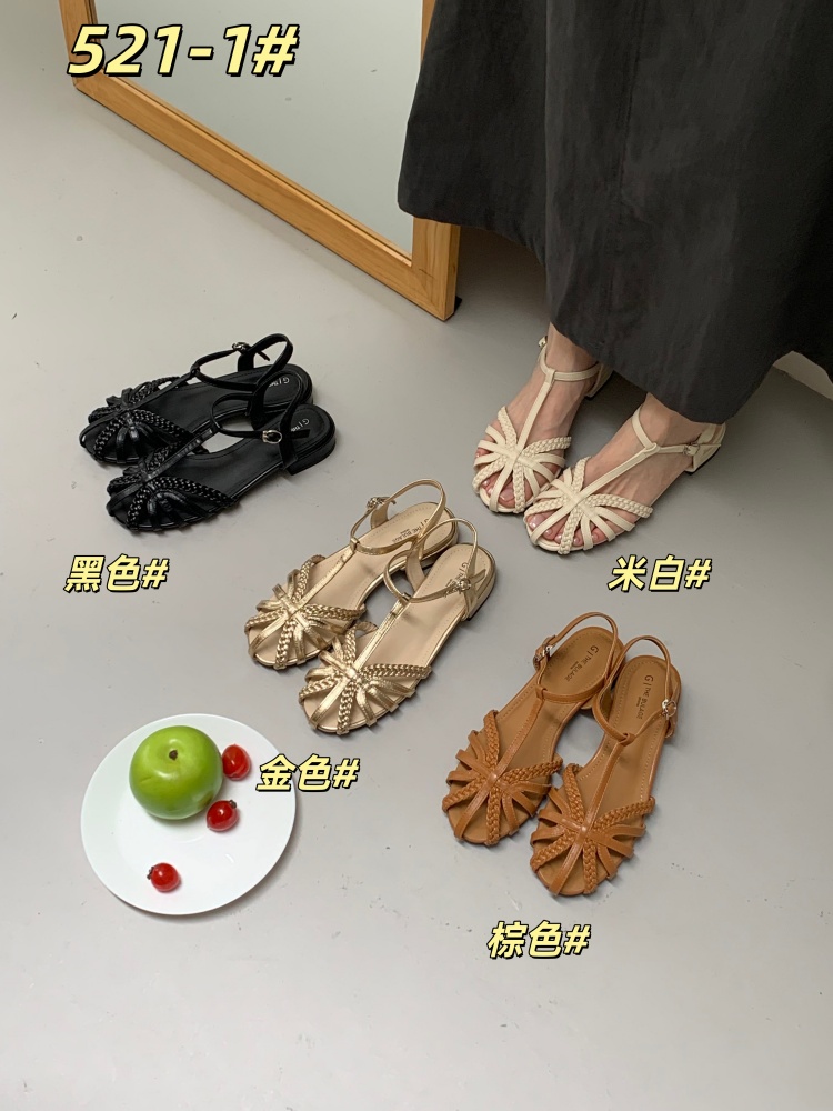 Summer New Hollow Round Toe Fashion Simple Temperament Casual Hot Selling Open Toe Sandals