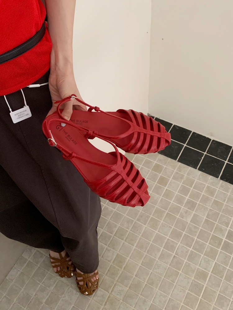 Woven Hollow Toe Roman Sandals 2026 Women Summer New Flat Design Niche Flat Sandals